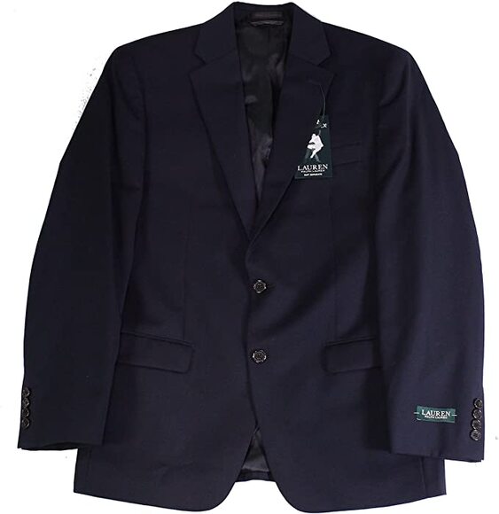Lauren by Ralph Lauren Men's Navy Blue Two-Button Blazer